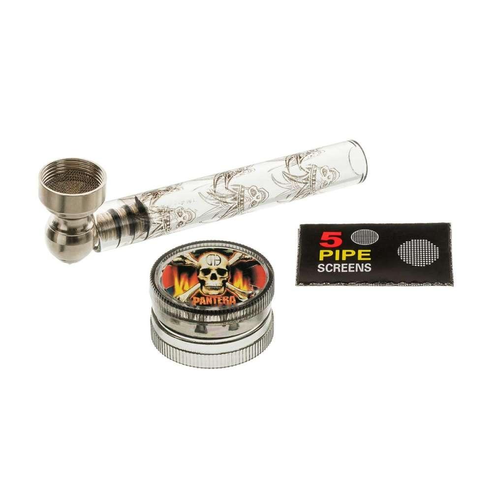 Трубка Metal Glass 10cm + сетки с металлическим гриндером