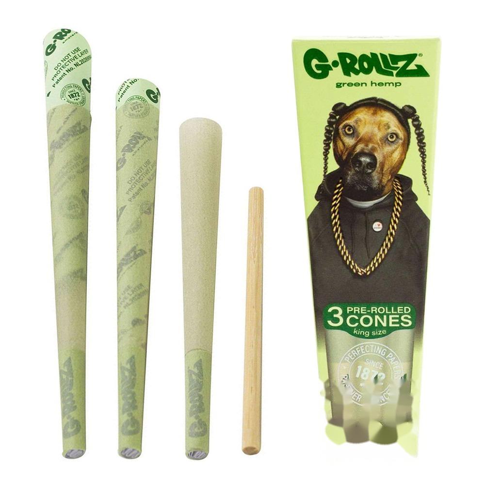 Конусы G-Rollz Pets Rock Rap Organic Green Hemp KS 3 шт